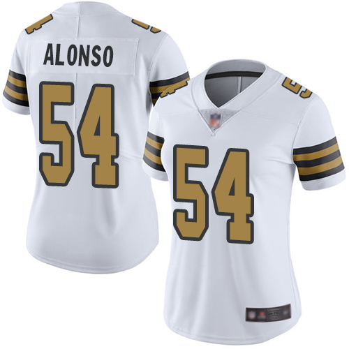 Men New Orleans Saints Limited White Kiko Alonso Jersey NFL Football #54 Rush Vapor Untouchable Jersey->new orleans saints->NFL Jersey